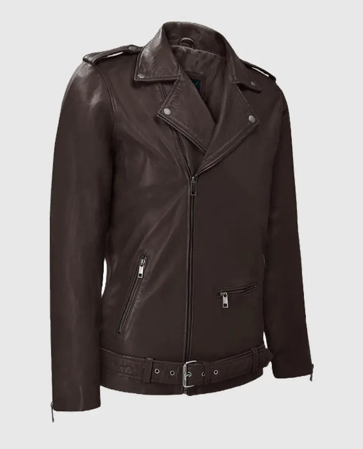  Riding Rutland Brown Leather Jacket for Men
