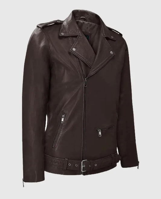  Riding Rutland Brown Leather Jacket for Men