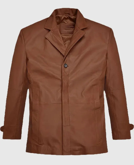 Robert Downey Brown Leather Blazer