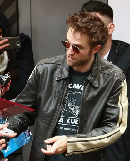 Robert Pattinson Black Leather Jacket