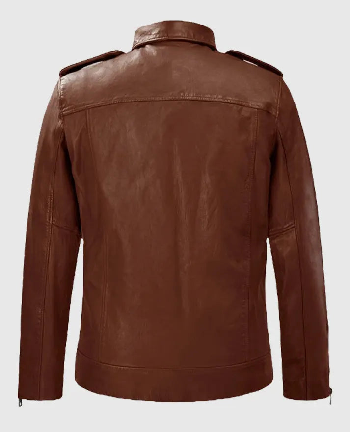 Rutland Tan Leather Riding Jacket for Mens