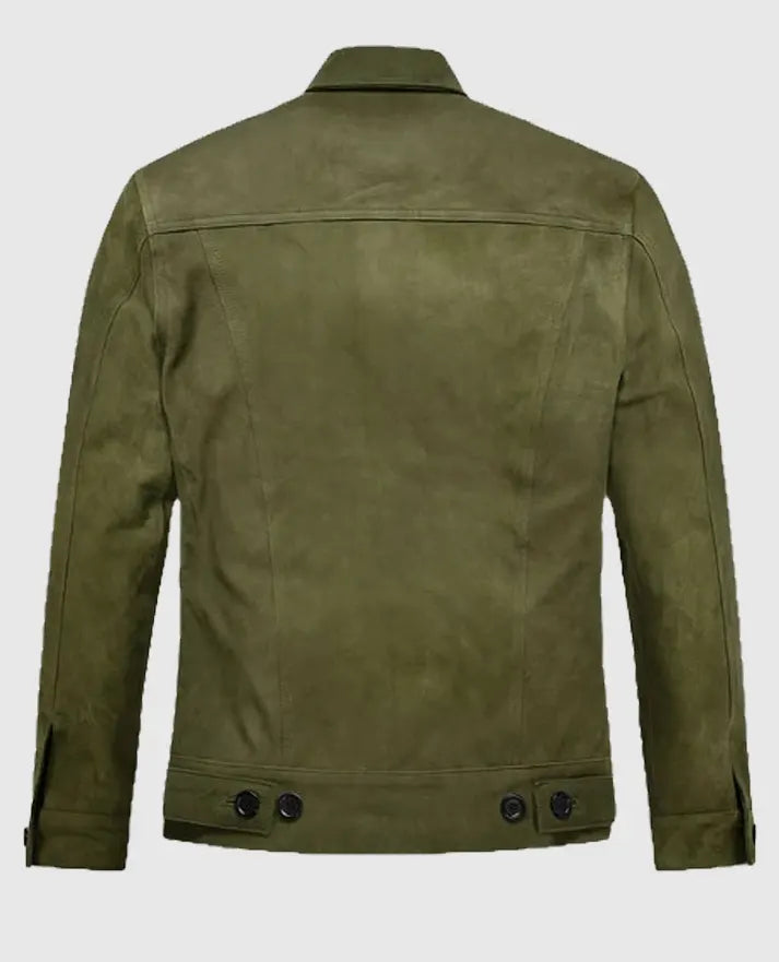 Ryan Reynolds Trucker Green Leather Jacket