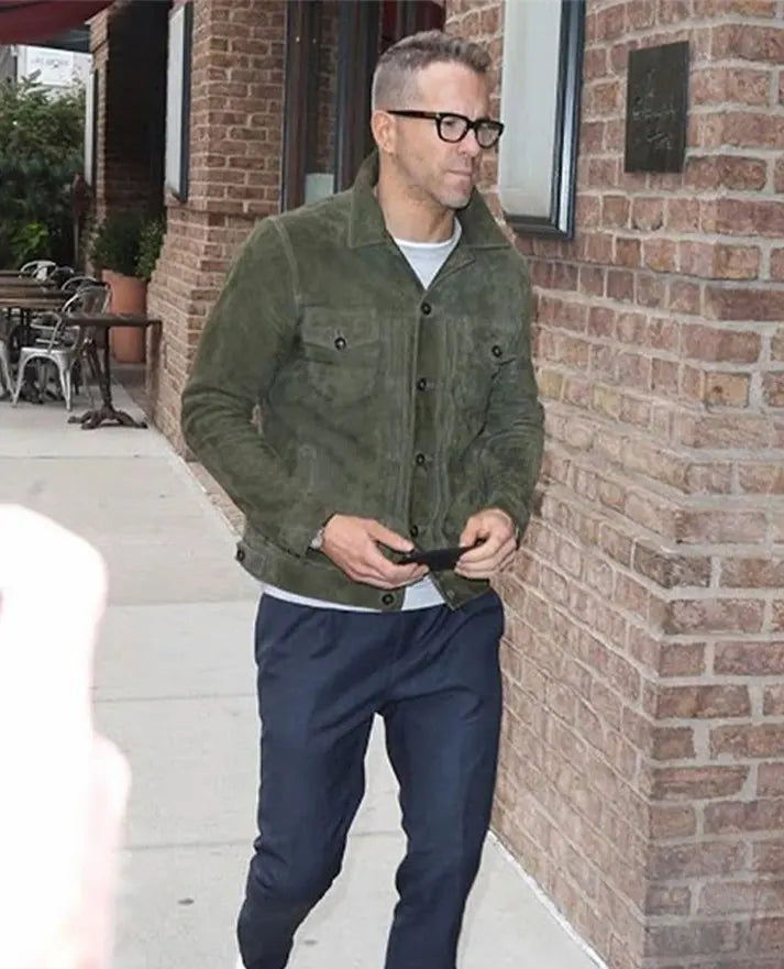 Ryan Reynolds Trucker Leather Jacket