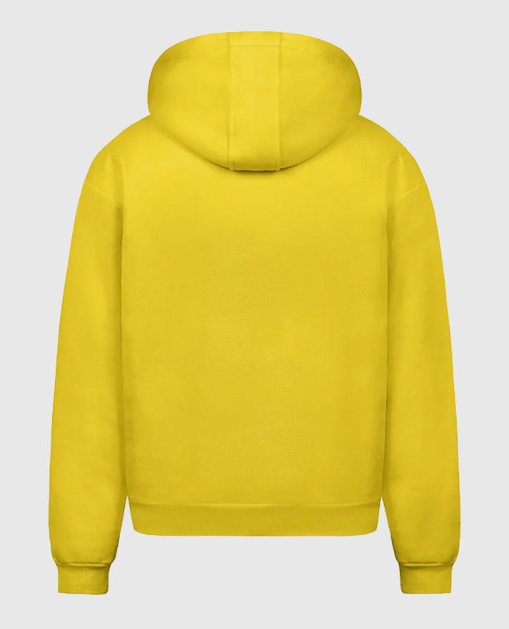 SP5DER Web Suit Rhinestone Yellow Pullover Hoodie 