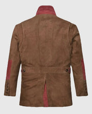 Safari Hickory Suede Leather Blazer for Men