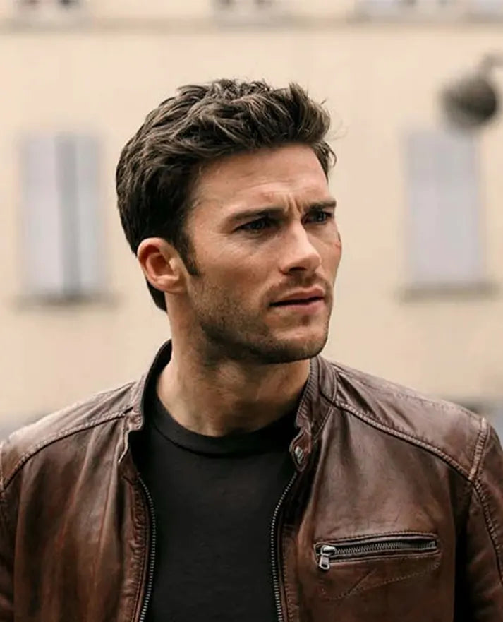 Scott Eastwood Overdrive Spanish Brown Leather Jacket