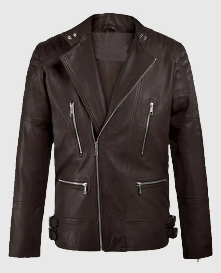 Shotgun Brown Moto Leather Jacket for Men