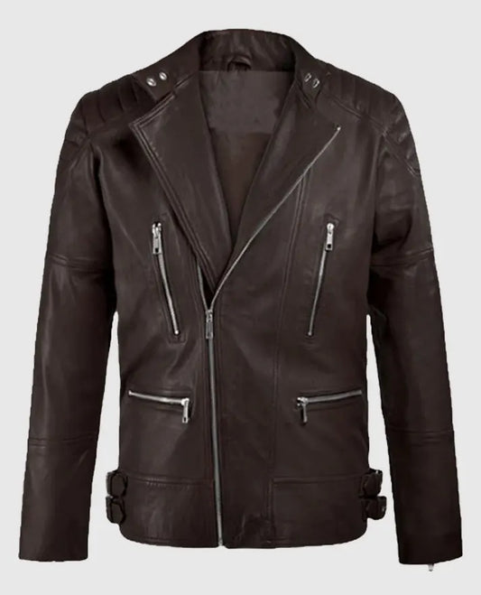 Shotgun Brown Moto Leather Jacket for Men