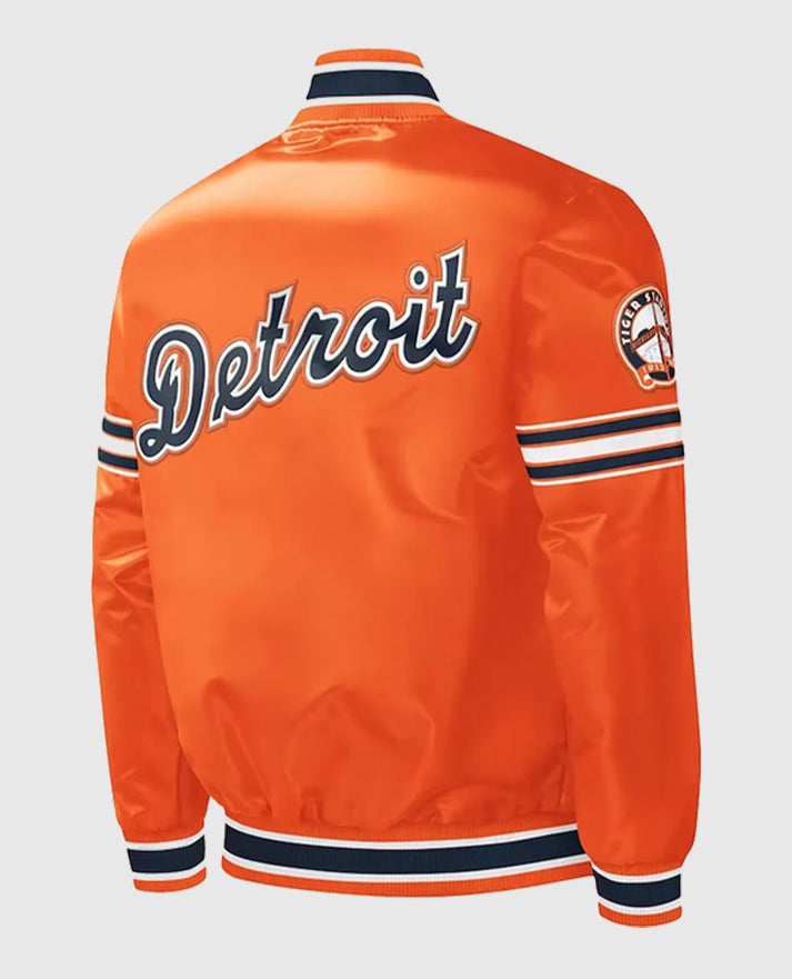 Slider Detroit Tigers Orange Satin Jacket