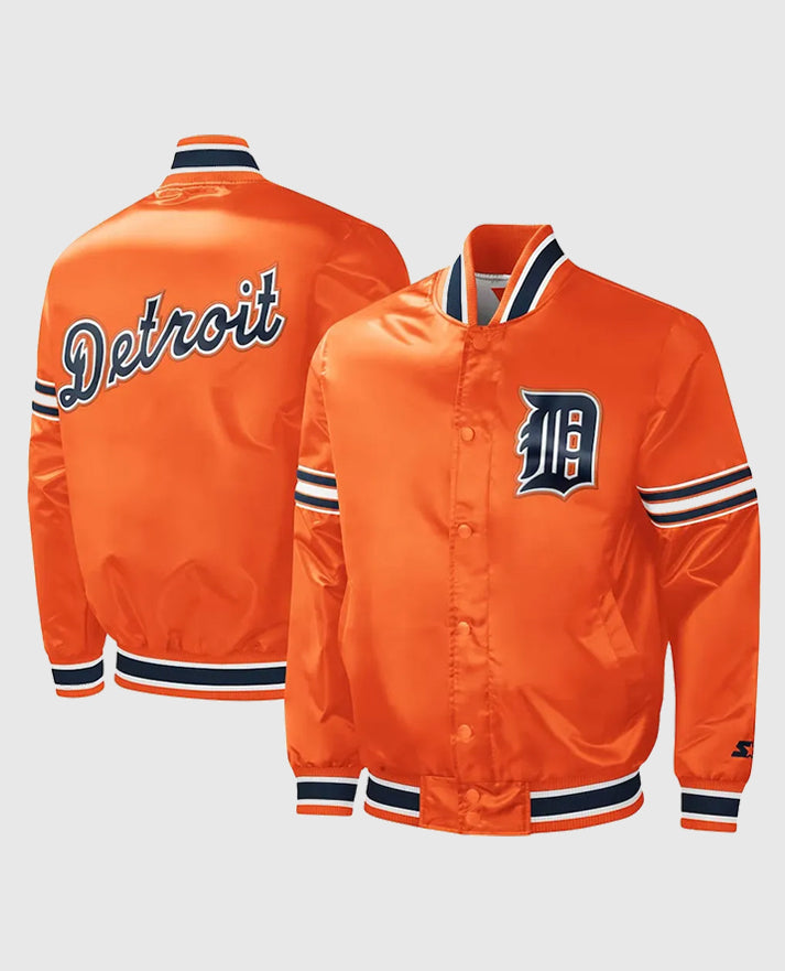 Slider Detroit Tigers Satin Orange Jacket