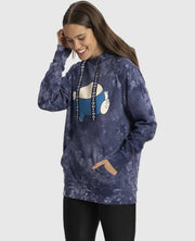 Snorlax Navy Blue Mineral-Wash Hoodie