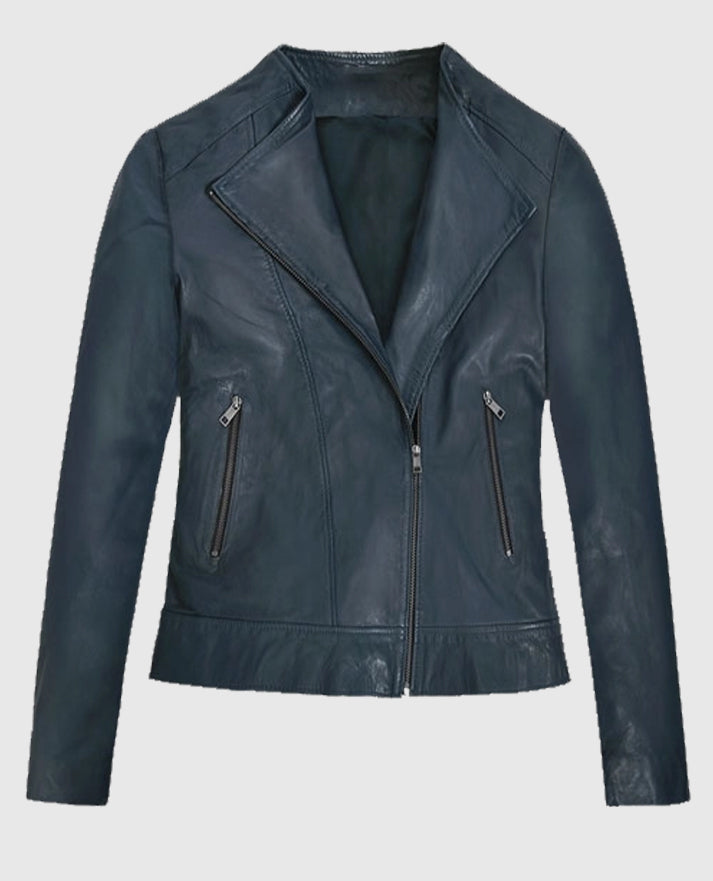 Soft Winsor Blue Washed & Wax Leather Jacket
