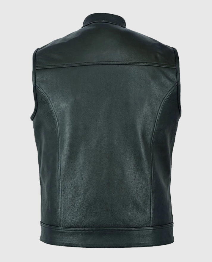 Sons Of Anarchy Leather Biker Black Vest