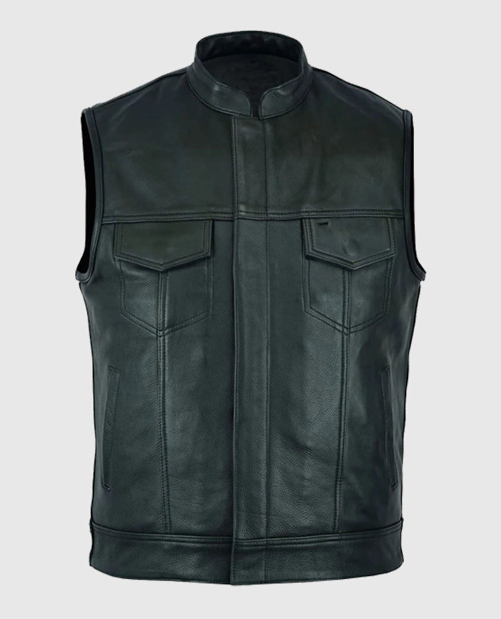 Sons Of Anarchy Leather Black Biker Vest