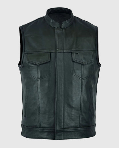 Sons Of Anarchy Leather Black Biker Vest