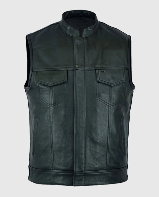 Sons Of Anarchy Leather Black Biker Vest