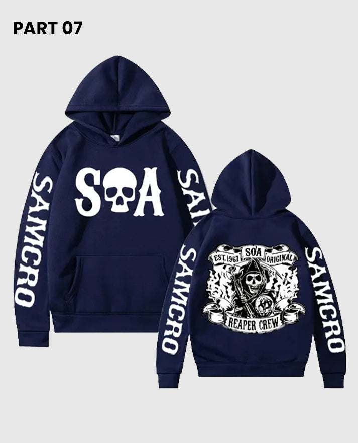 Sons of Anarchy SAMCRO Navy Blue Hoodie
