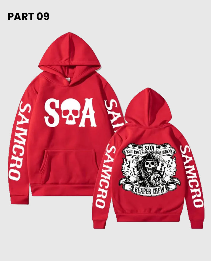 Sons of Anarchy SAMCRO Red  Hoodie