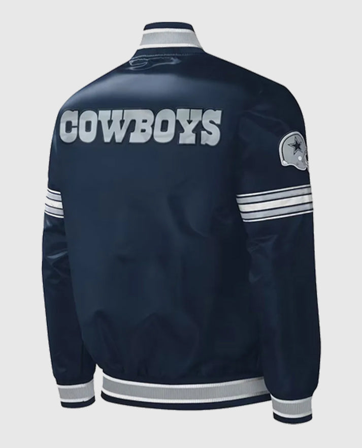 Starter Midfield Dallas Cowboys Navy Full-Snap Satin Jacket
