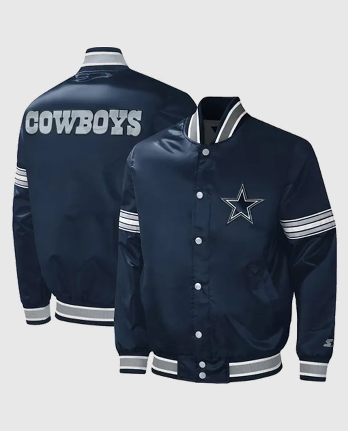 Starter Midfield Dallas Cowboys Navy Satin Jacket