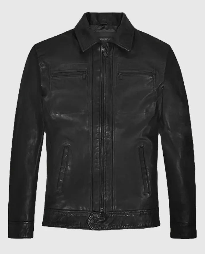 Steve Burton General Hospital Black Leather Jacket