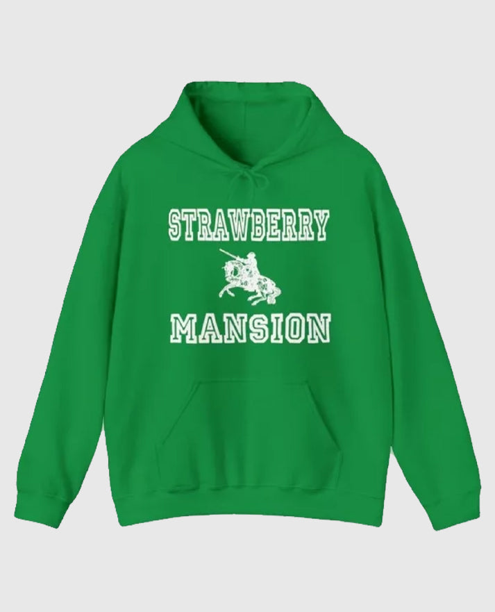 Strawberry Mansion Pullover Green Hoodie Unisex