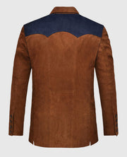 Suede Leather Western Blazer for Men