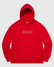 Supreme KAWS Chalk Logo Red Hooded Sweatshirt 