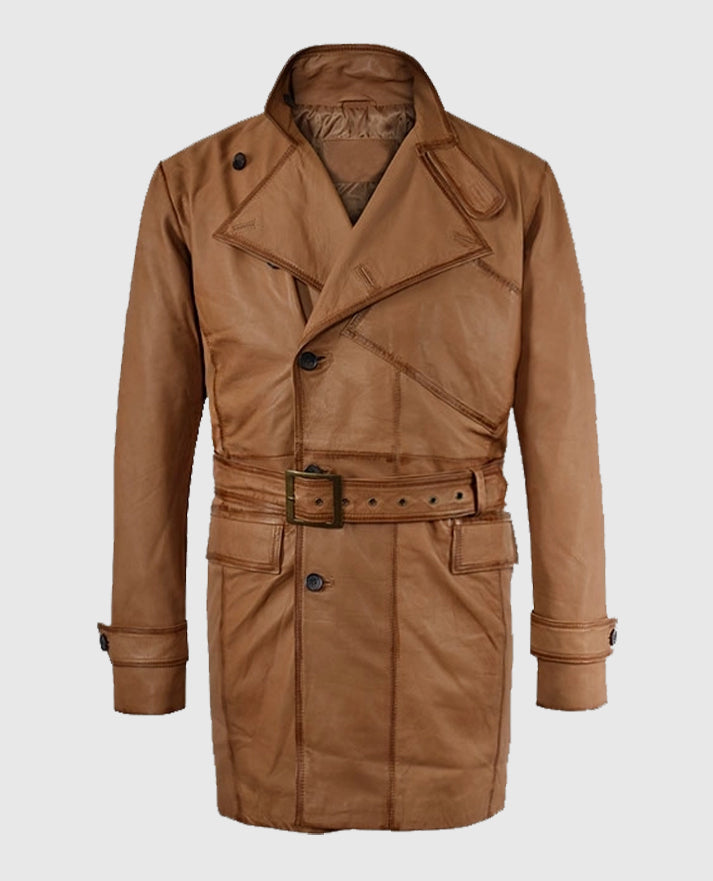 Tan Burnished Royal Flying Coat for Men