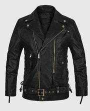 Terminator 2 Arnold Schwarzenegger Biker Leather Jacket