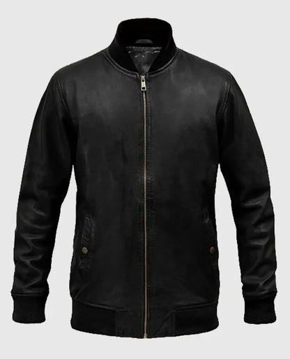 Tom Cruise Leather Black Bomber Jacket