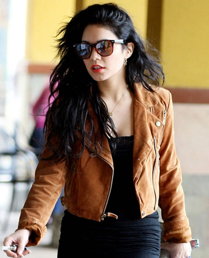 Vanessa Hudgens Brown Suede Leather Jacket