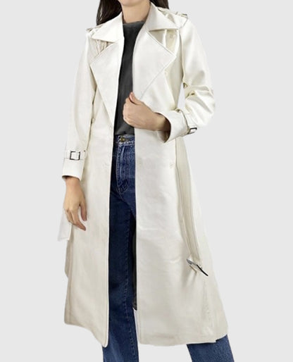 Vanessa Kirby Mission Impossible Fallout Off-White Leather Coat