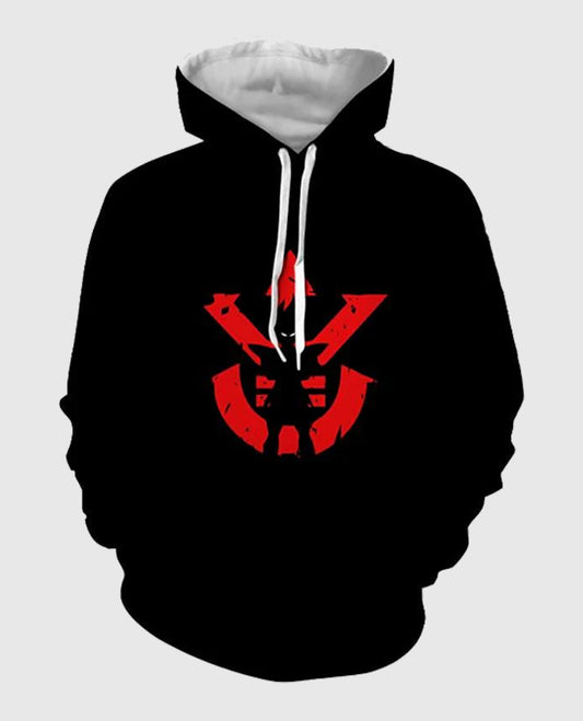 Vegeta Shadow Cool Red Vegeta Symbol Hoodie