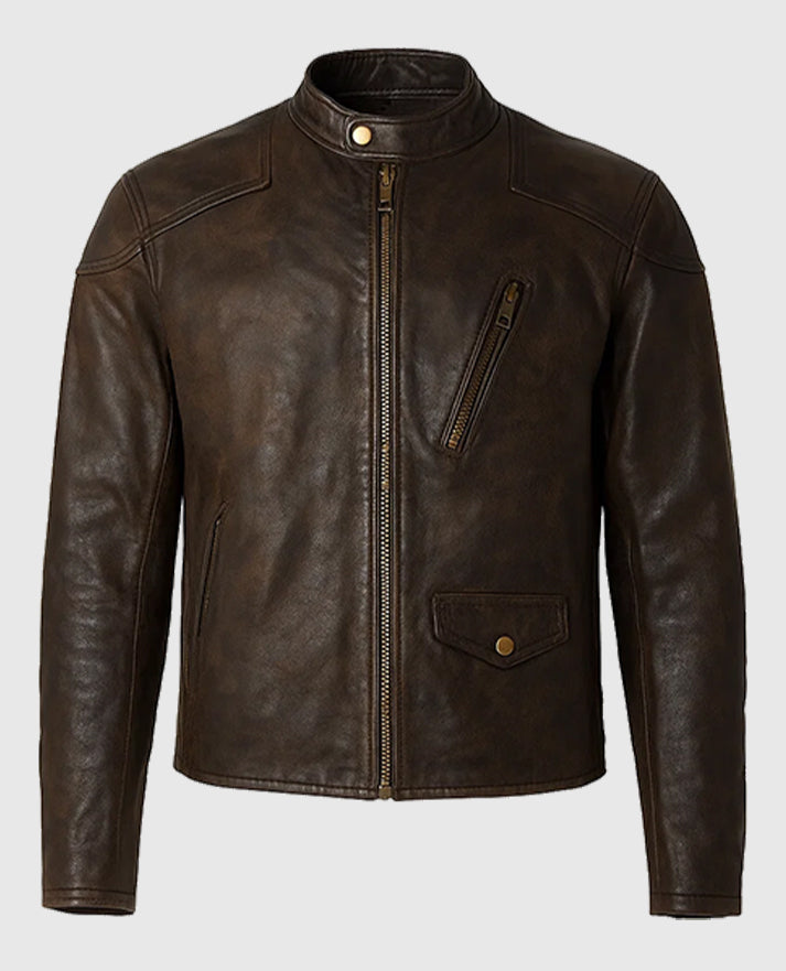 Venom Eddie Brock Leather Brown Jacket