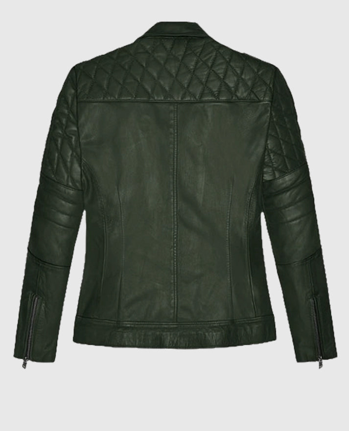 Victoria Justice Green Leather Jacket