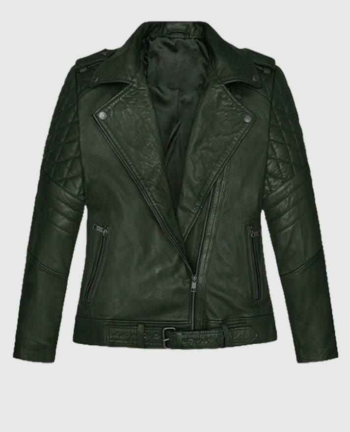 Victoria Justice Spanish Green Leather Jacket