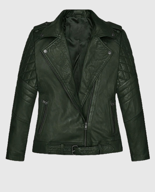 Victoria Justice Spanish Green Leather Jacket