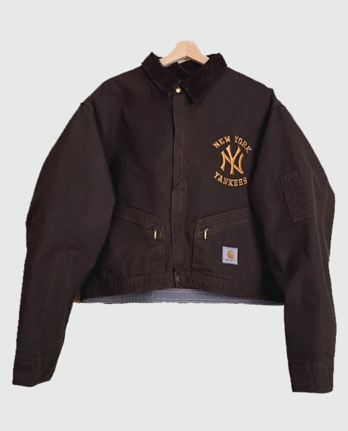 Vintage Carhartt x NY Yankees Dark Brown Crop Jacket