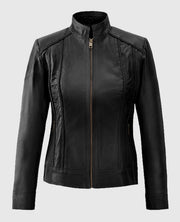 Women's Black Clova Leather Jacket