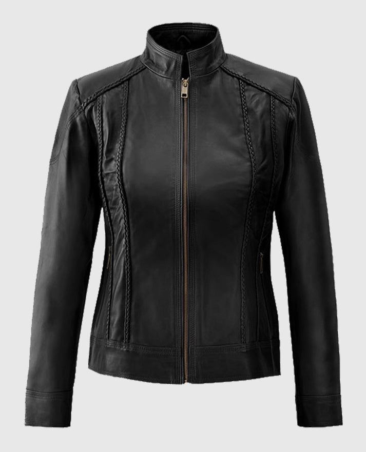 Women's Black Clova Leather Jacket