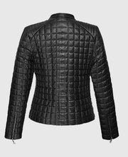 Women's Black Quilted  Leather Jacket