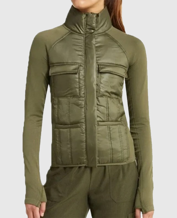 Women's Hybrid Zella Green Puffer Jacket