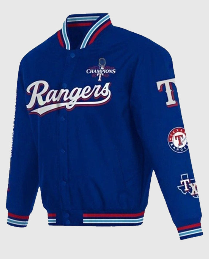World Series 2023 Texas Rangers Champions Varsity Jacket