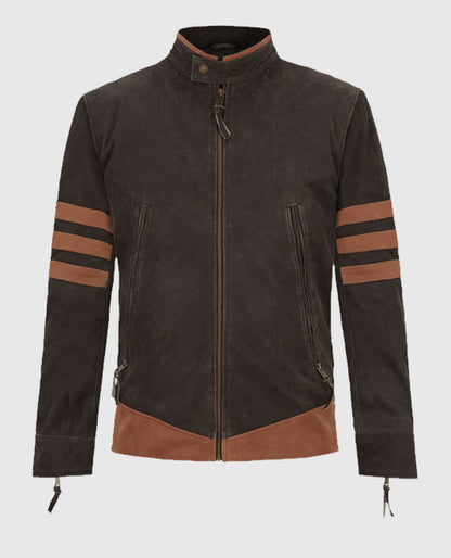 X - Men Origins Wolverine Brown Leather Jacket