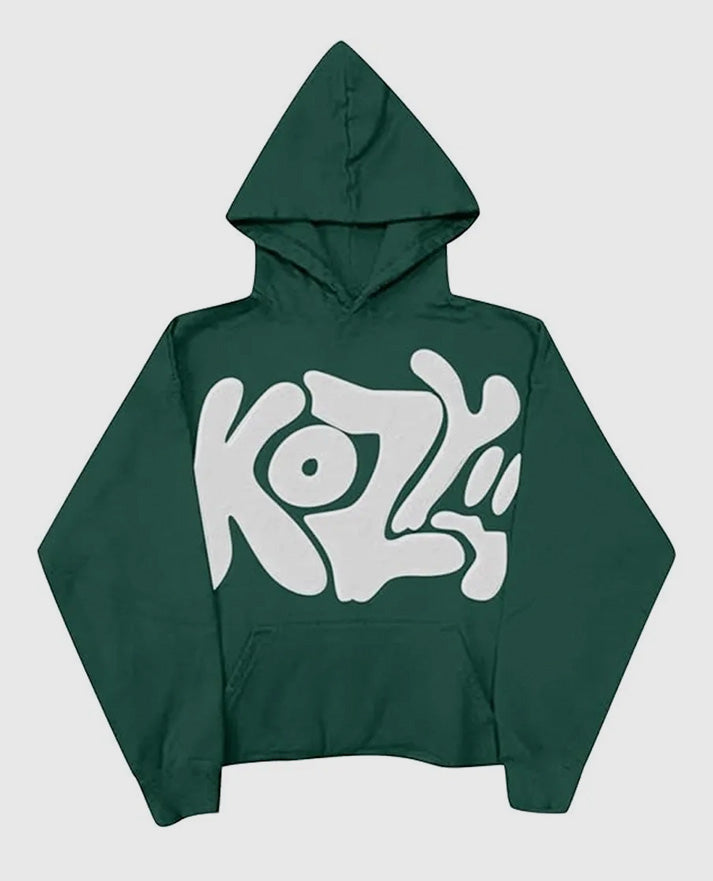 Y2K Kozy Green Pullover Hoodie