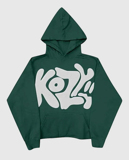 Y2K Kozy Green Pullover Hoodie