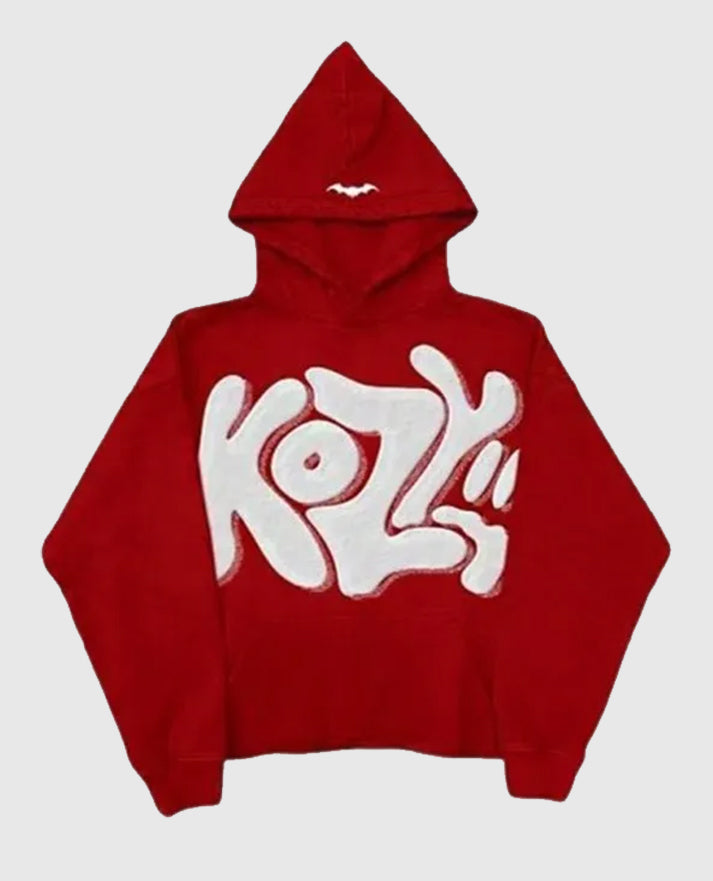 Y2K Kozy Red Pullover Hoodie