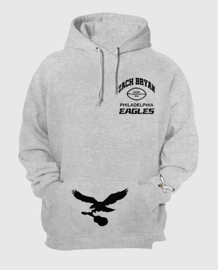 Zach Bryan Gray Eagles Hoodie