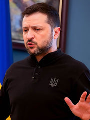 Zelensky Black Long Sleeve Polo Shirt